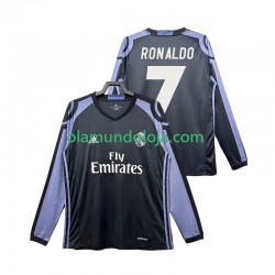 Camisola Real Madrid Cristiano Ronaldo 7 2016 2017 Retro Homem Equipamento Terceiro Manga Comprida